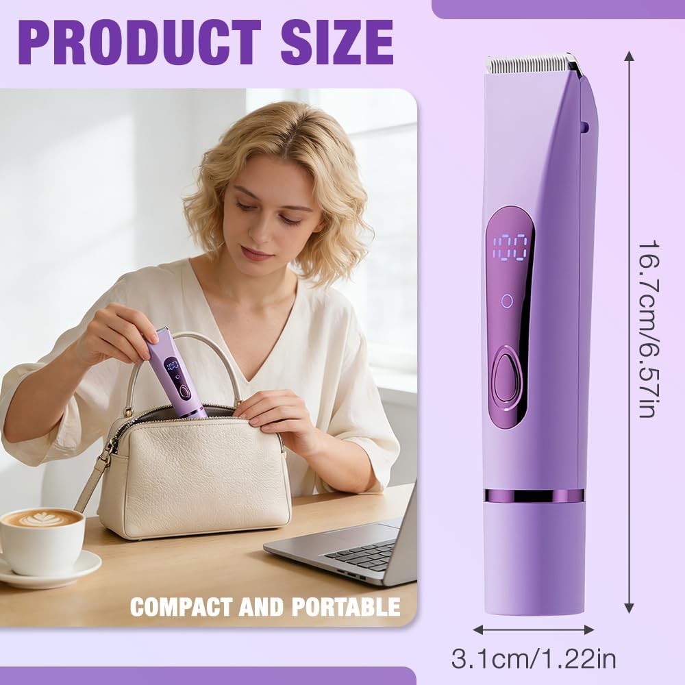 Rasoir électrique 2 en 1 pour femmes - Étanche IPX7, sans fil